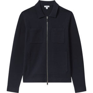 REISS RIVERS Knitted Zip Through Jacket